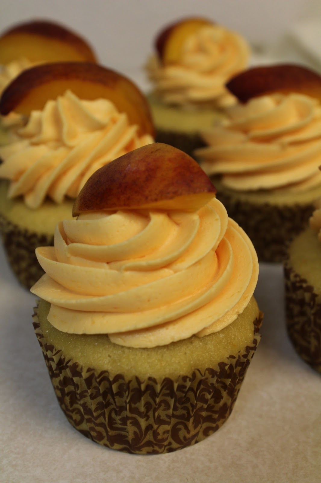 Peach Cupcakes with Buttercream