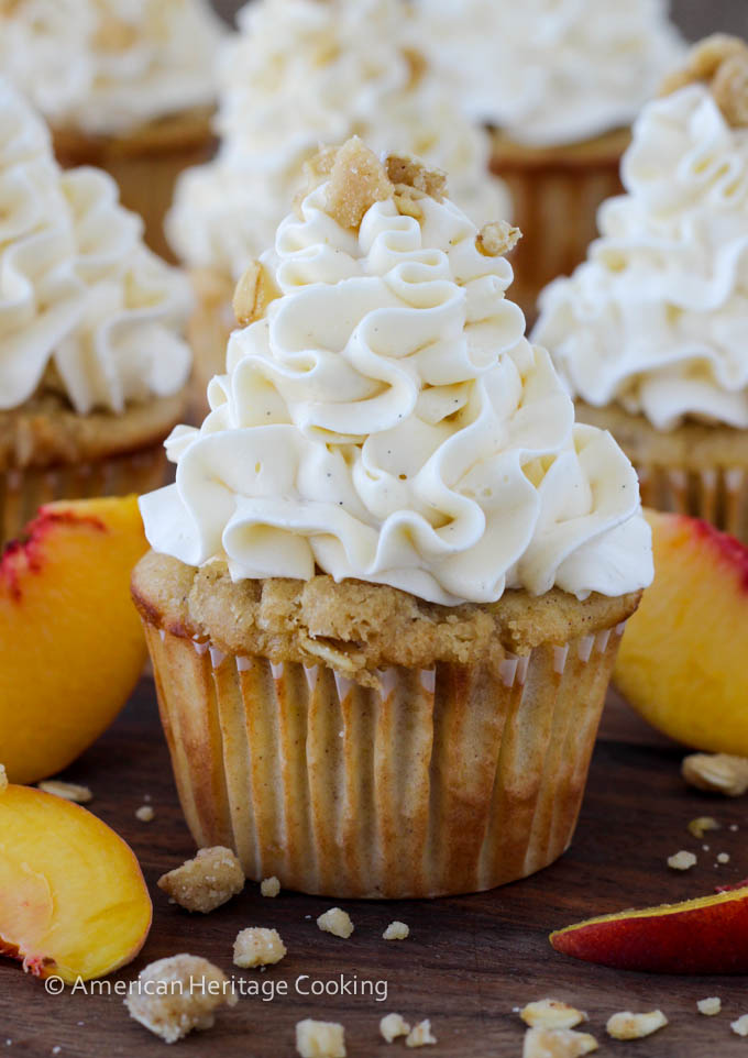 Peach Cupcakes with Buttercream