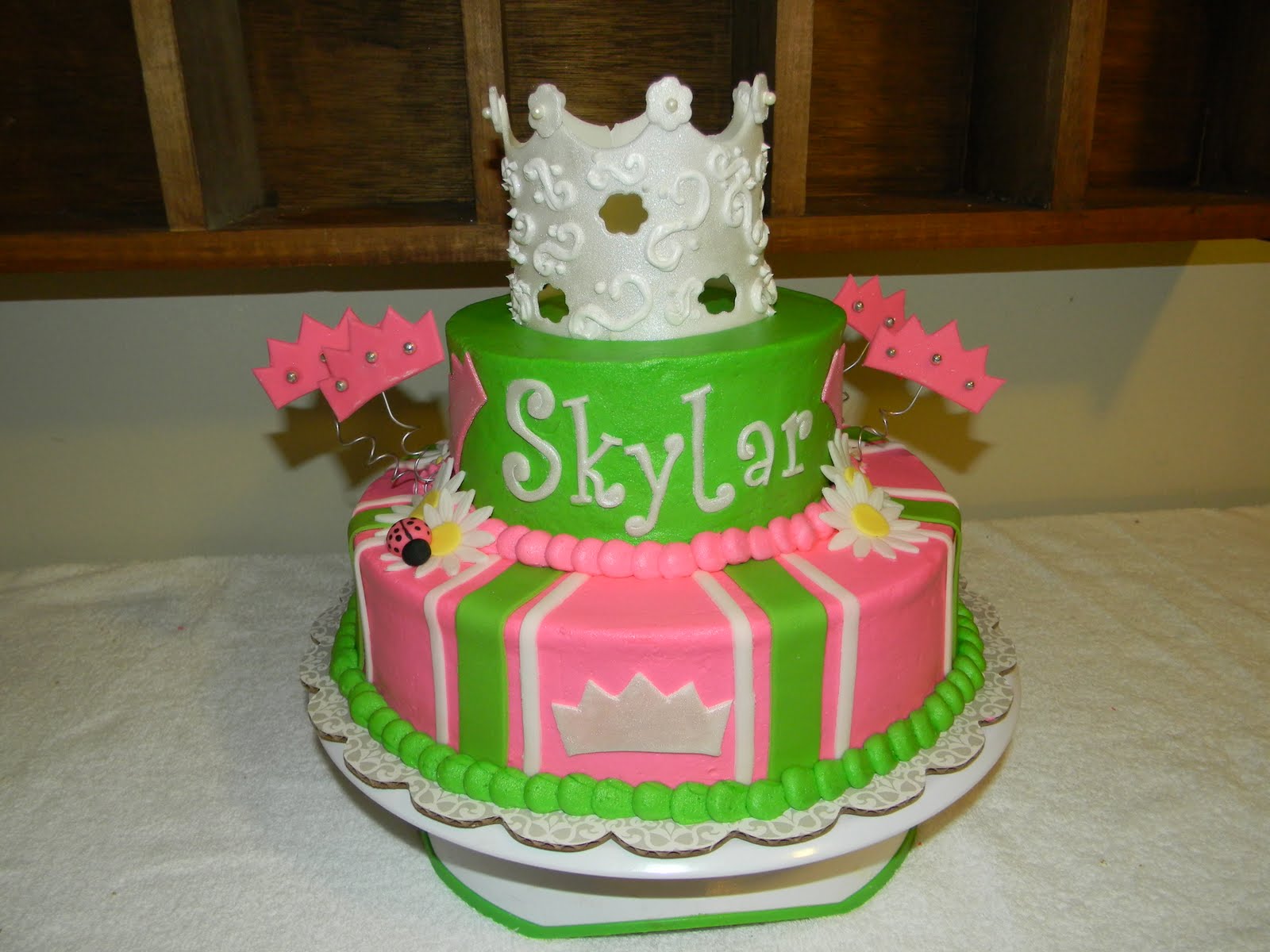 Pink Green Princess Cake