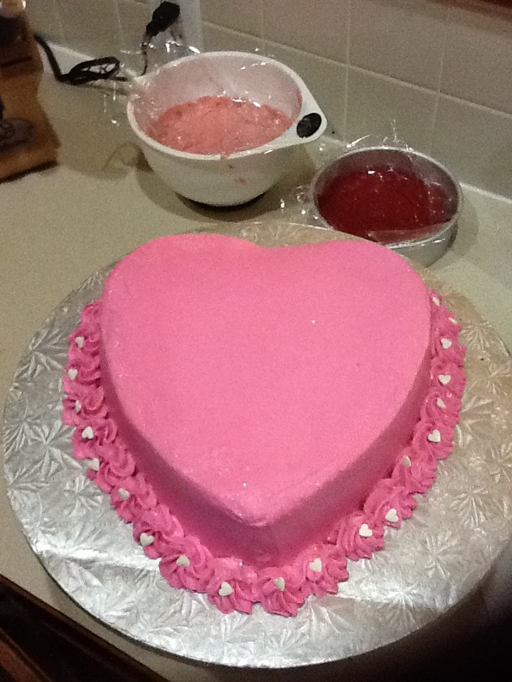 Pink Valentine Heart Cake