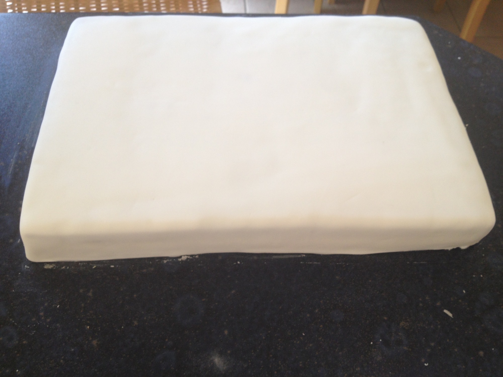 Plain White Square Fondant Cake