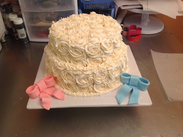 Rosette Gender Reveal Cake