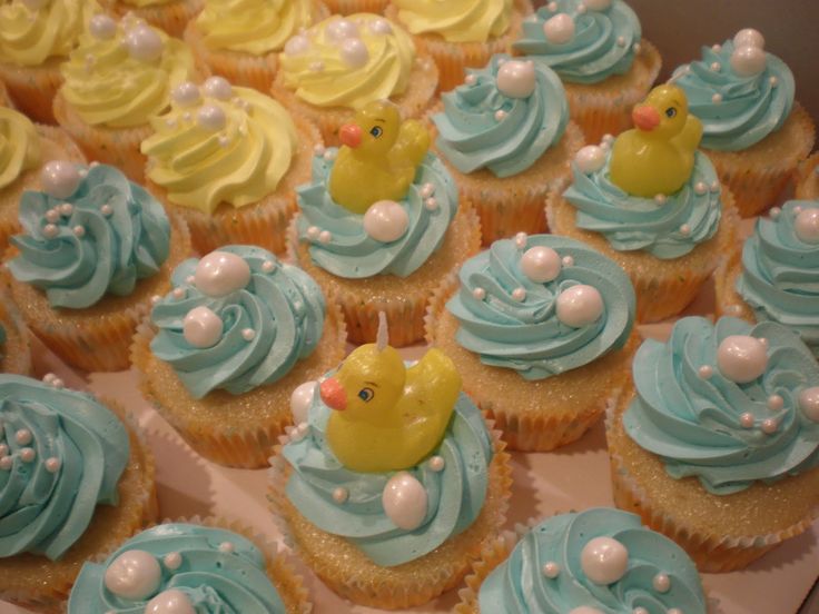 Rubber Ducky Baby Shower Cake & Cupcakes