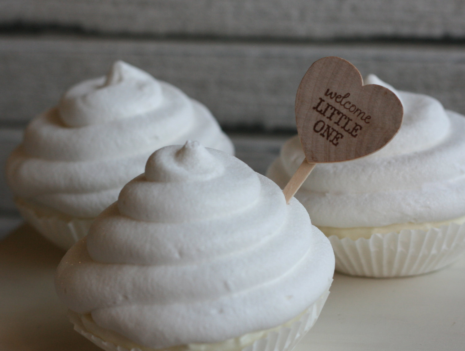 Rustic Baby Shower Cupcake Toppers