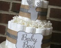 Rustic Baby Shower Deer Cake