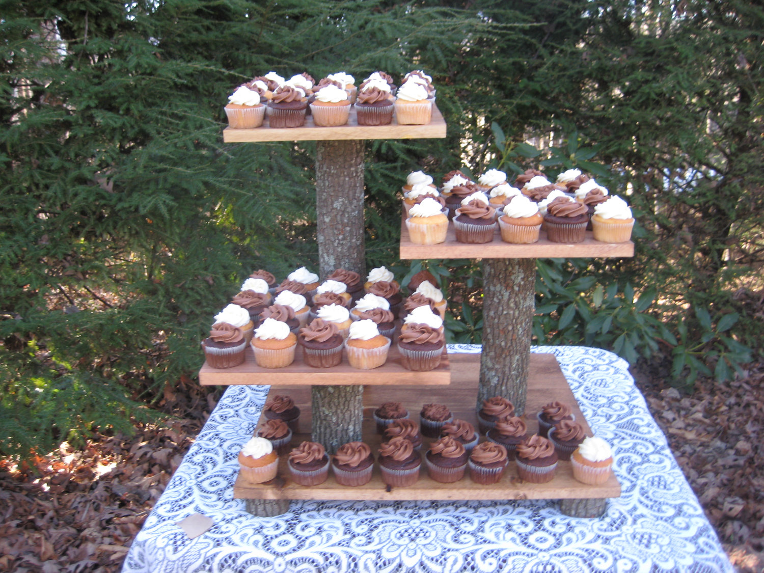 Rustic Wedding Cake Cupcake Stand