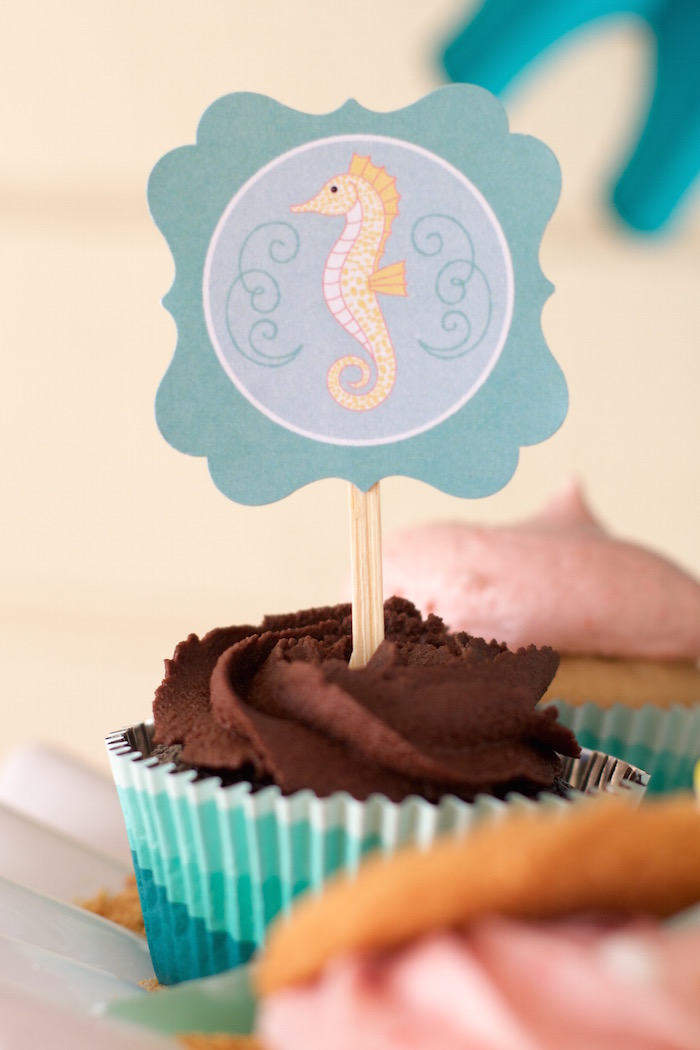 Sea Baby Shower Cupcakes