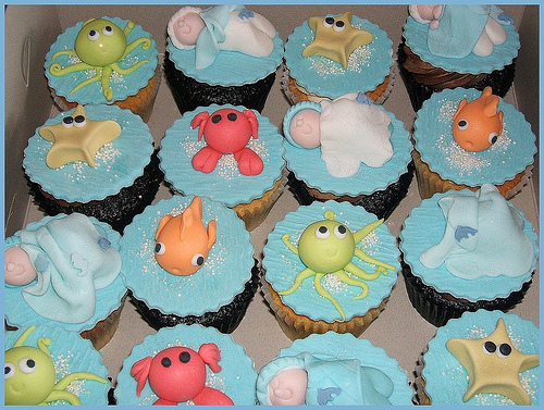 Sea Theme Baby Shower Cupcakes