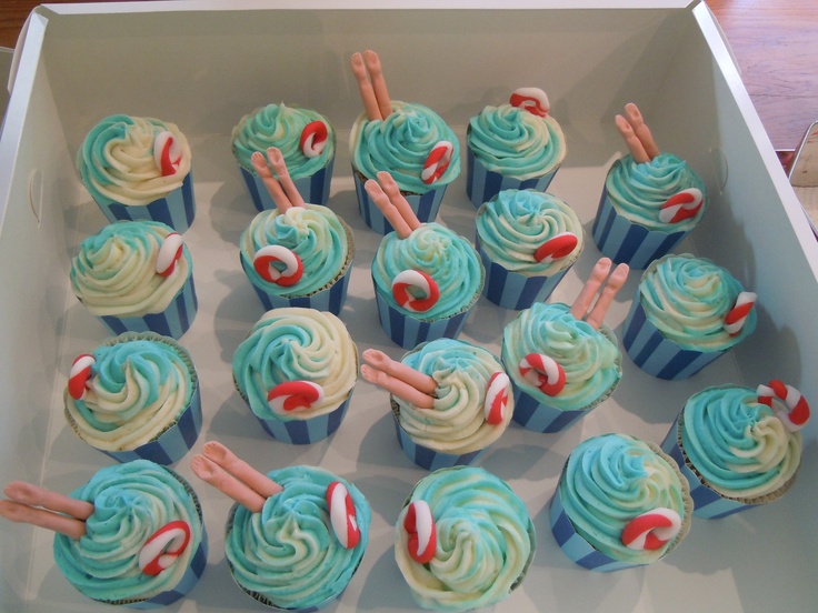 Swimming Party Cupcakes