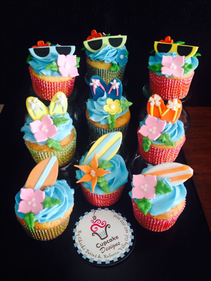 Swimming Pool Party Cupcakes