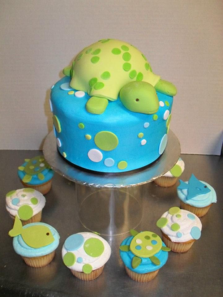 Turtle Themed Baby Shower Cake