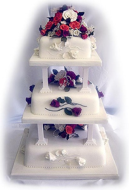 White Square Wedding Cake