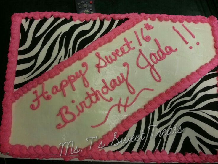 Zebra Print Sheet Cake