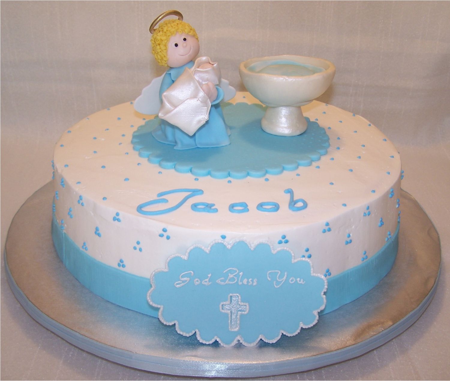 Baby Boy Baptism Cake