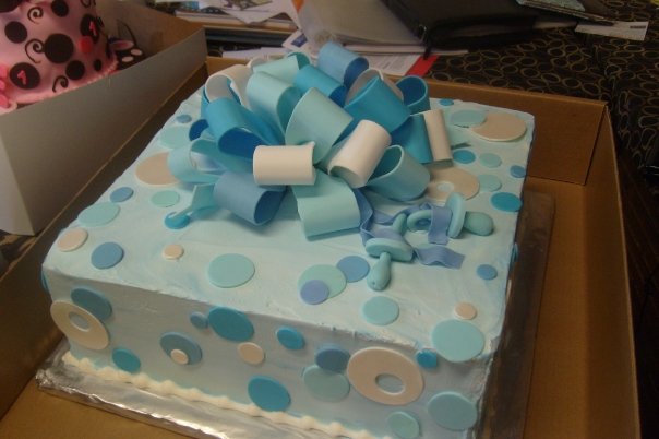 Baby Boy Shower Cake Squares