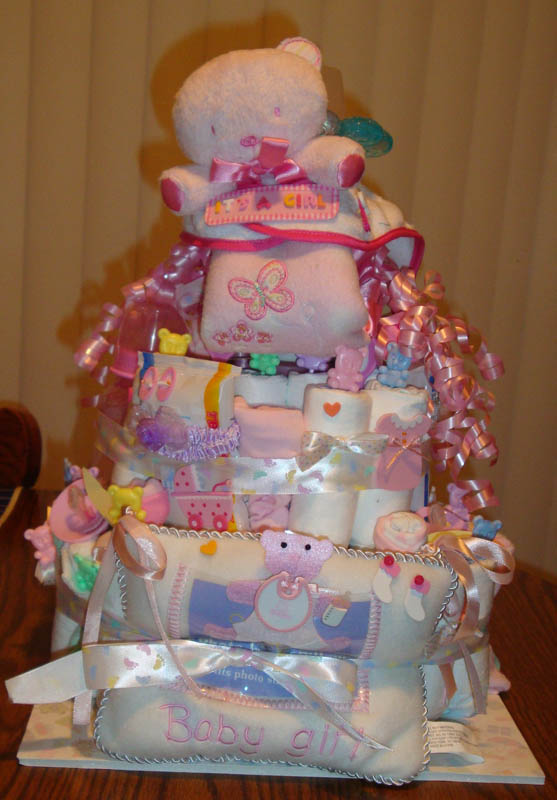 Baby Girl Diaper Cake Idea