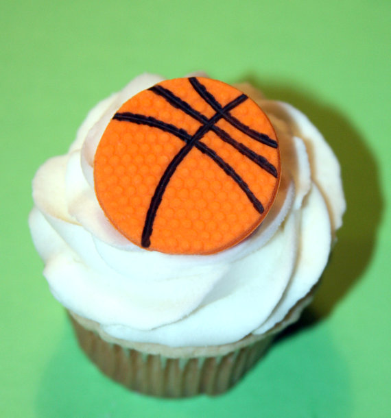 Basketball Cupcake Toppers Fondant