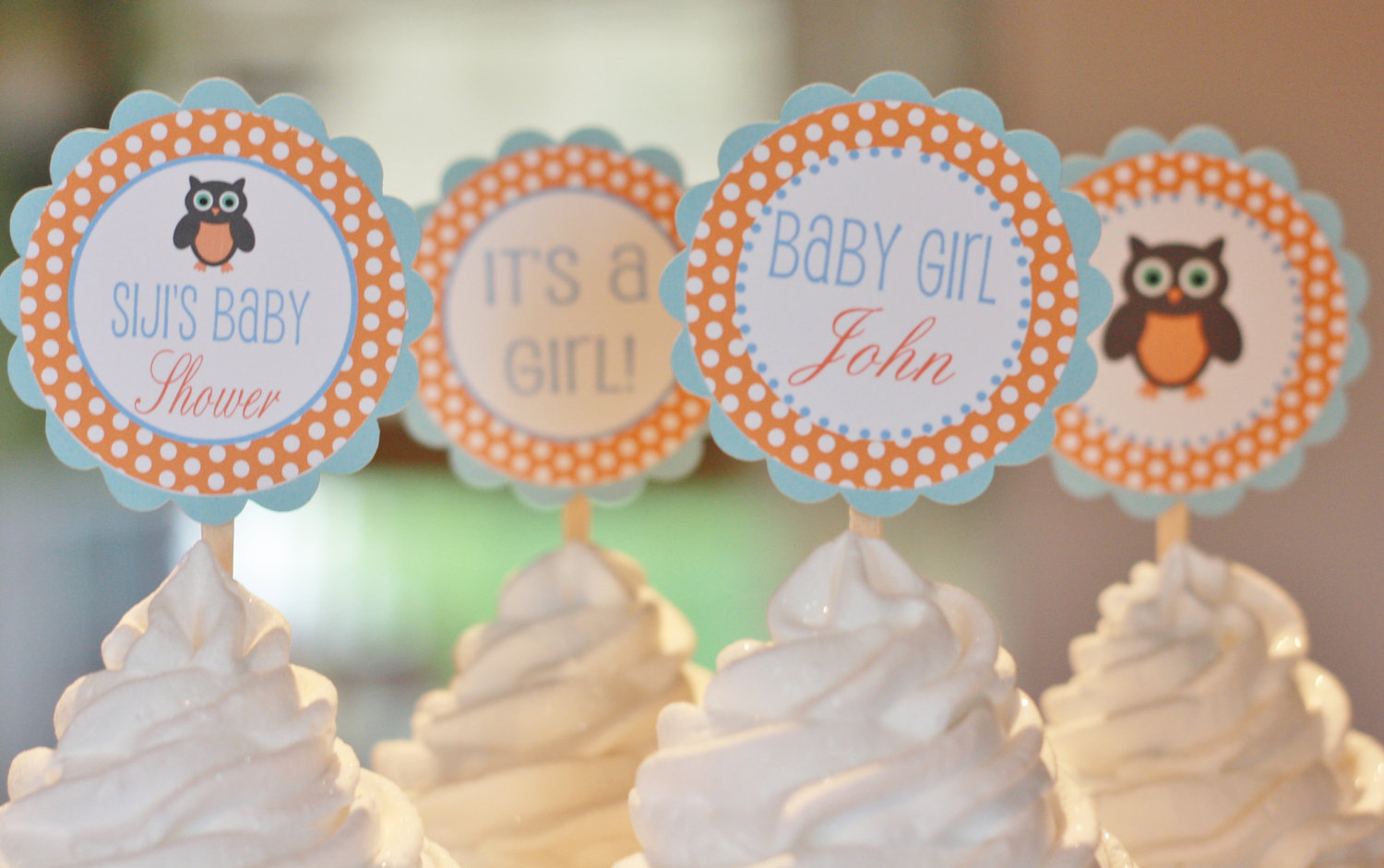 Blue and Orange Baby Shower Cake