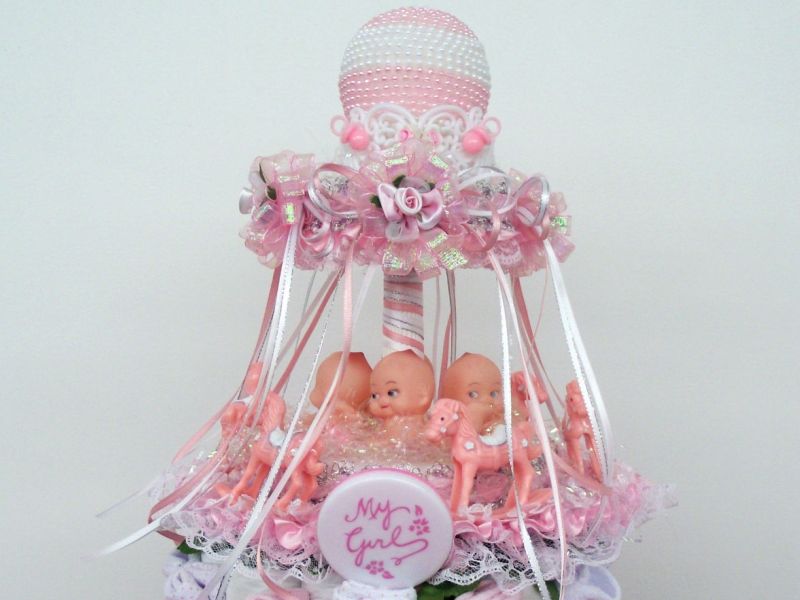 Carousel Diaper Cake Centerpiece