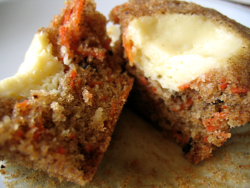 Carrot Cake Muffins with Cream Cheese Filling