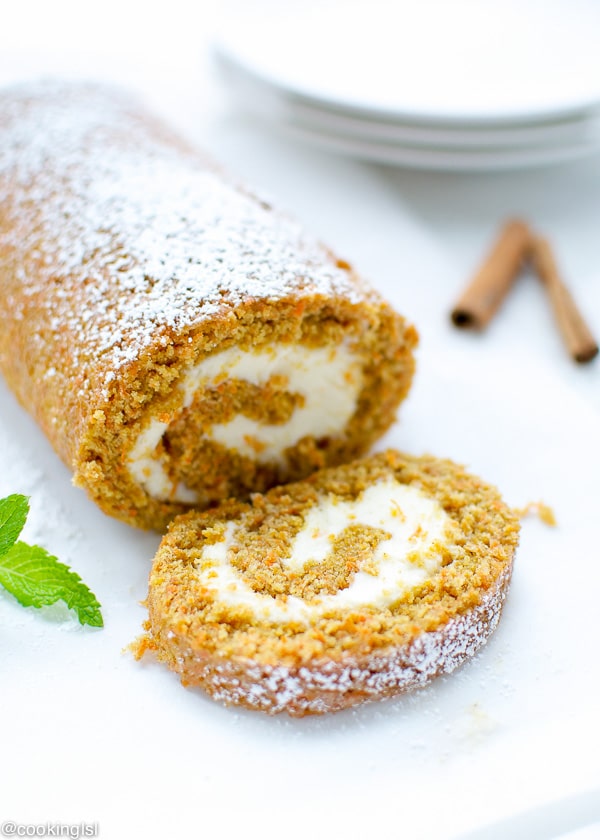 Carrot Cake Roll with Cream Cheese