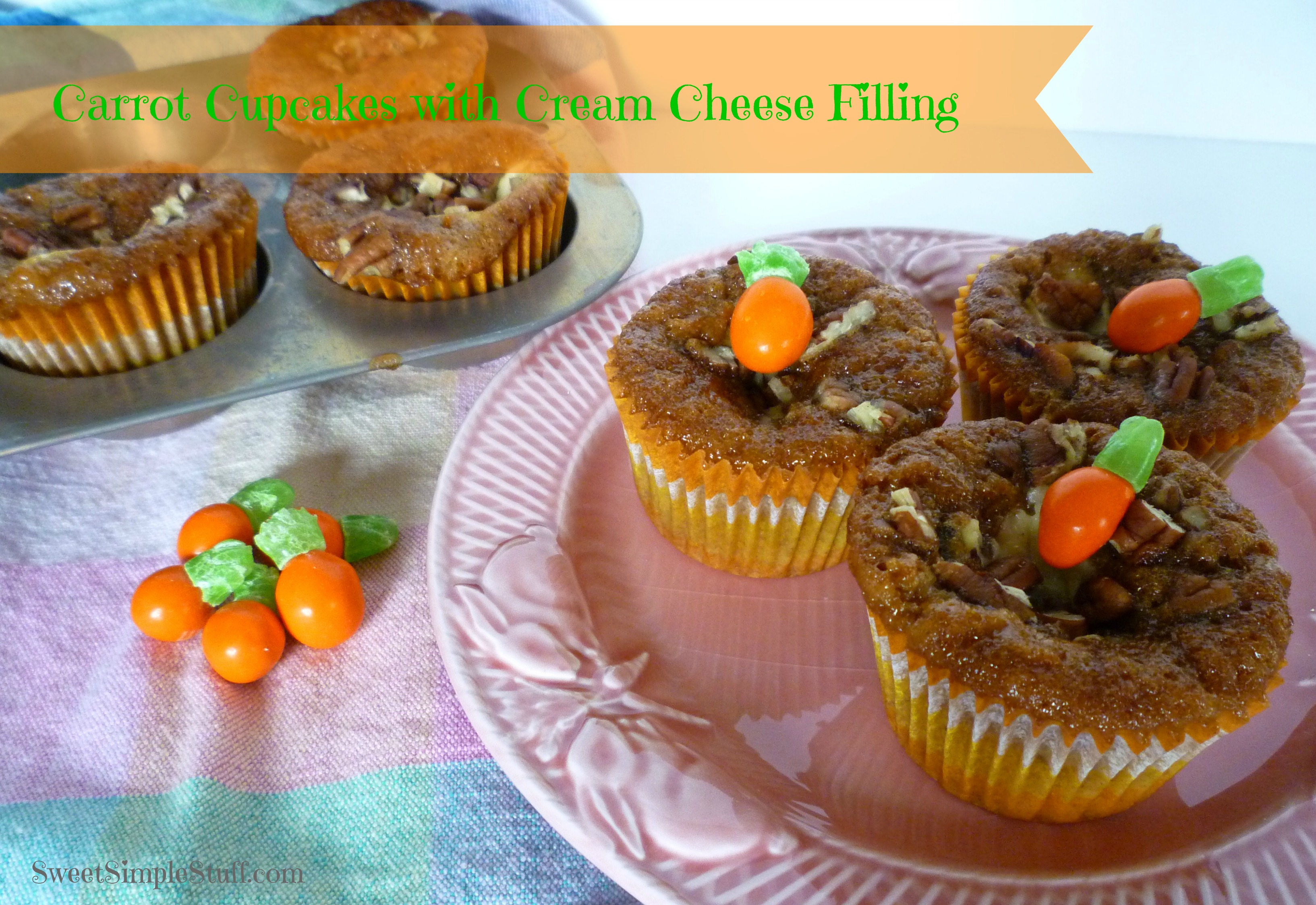 Carrot Cupcakes with Cream Cheese Filling