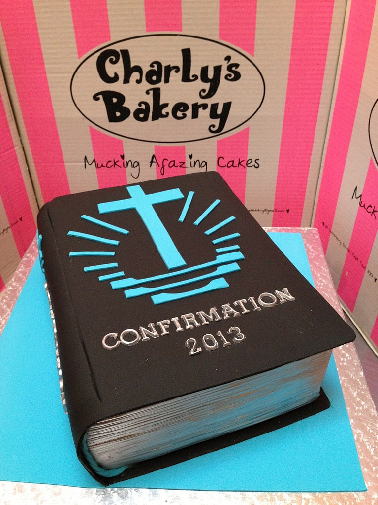 Confirmation Bible Shaped Cake