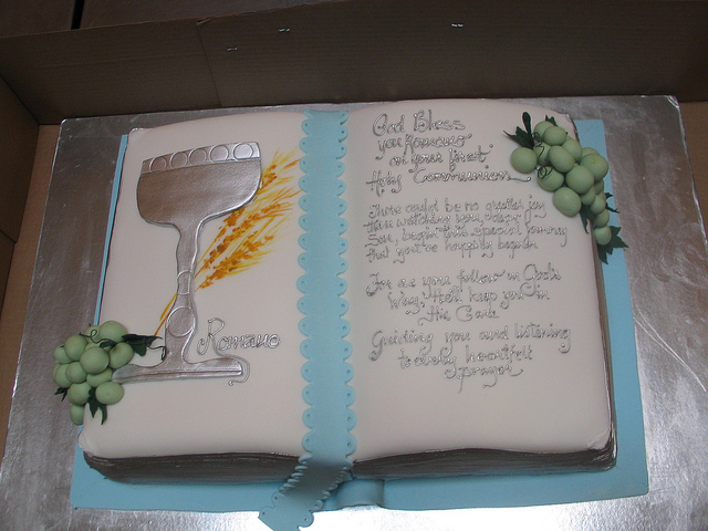 Confirmation Bible Shaped Cake