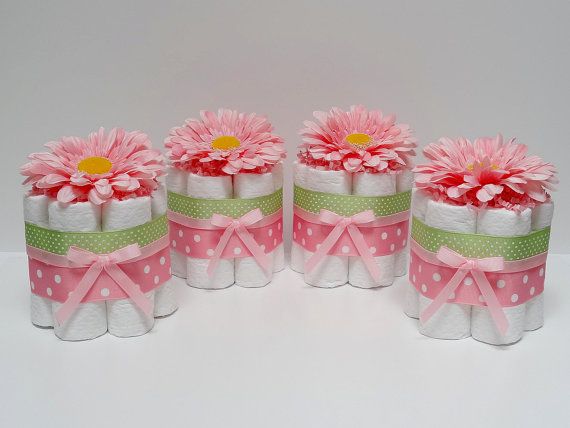 Diaper Cake Baby Shower Flower Centerpieces