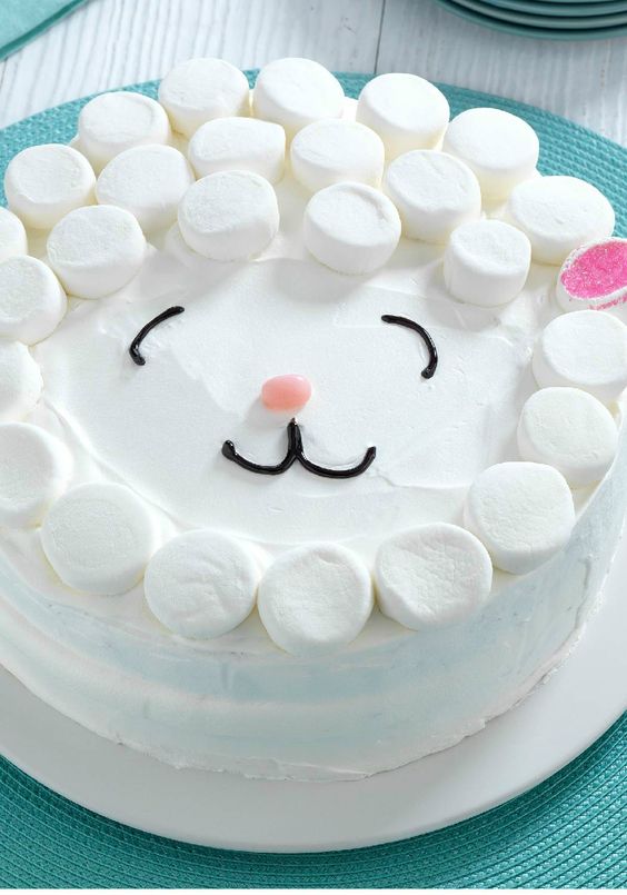 Easy Easter Lamb Cake with Marshmallows