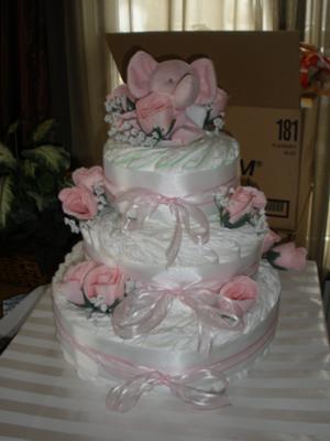 Elegant Baby Shower Diaper Cakes for Girl