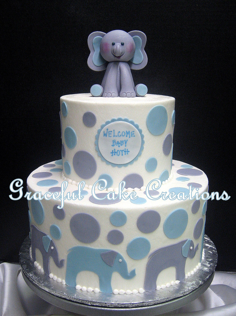 Elephant Baby Shower Cake