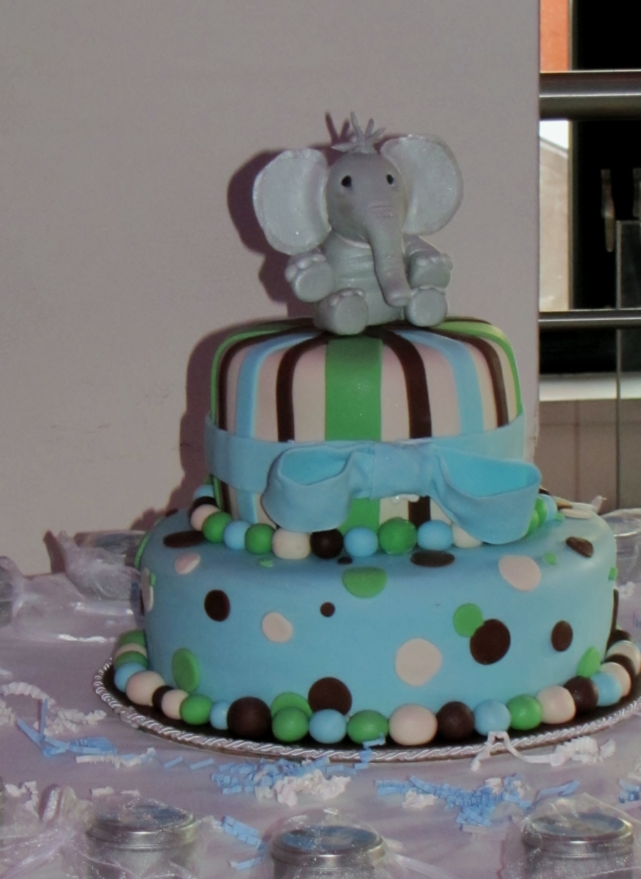 Elephant Baby Shower Cake