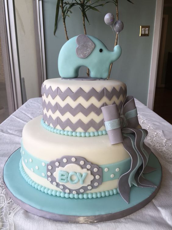 Elephant Boy Baby Shower Cakes Ideas