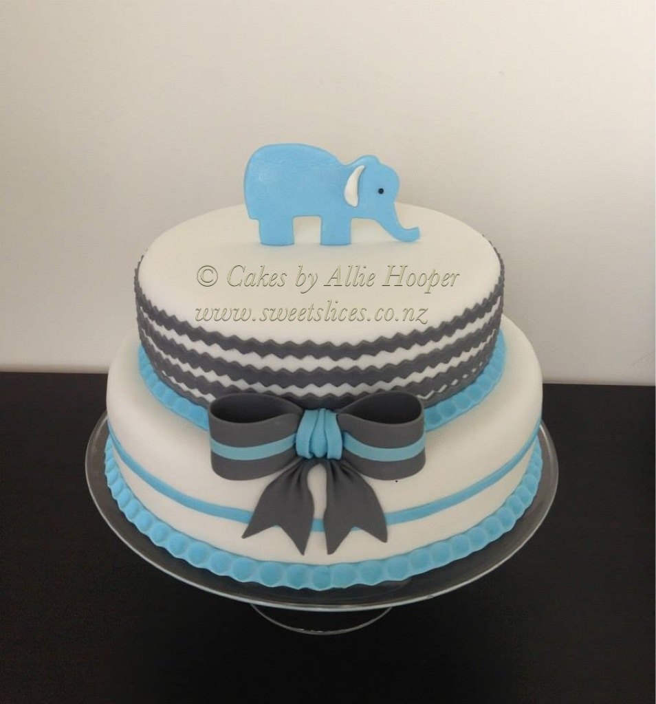 Elephant Themed Baby Shower Cake