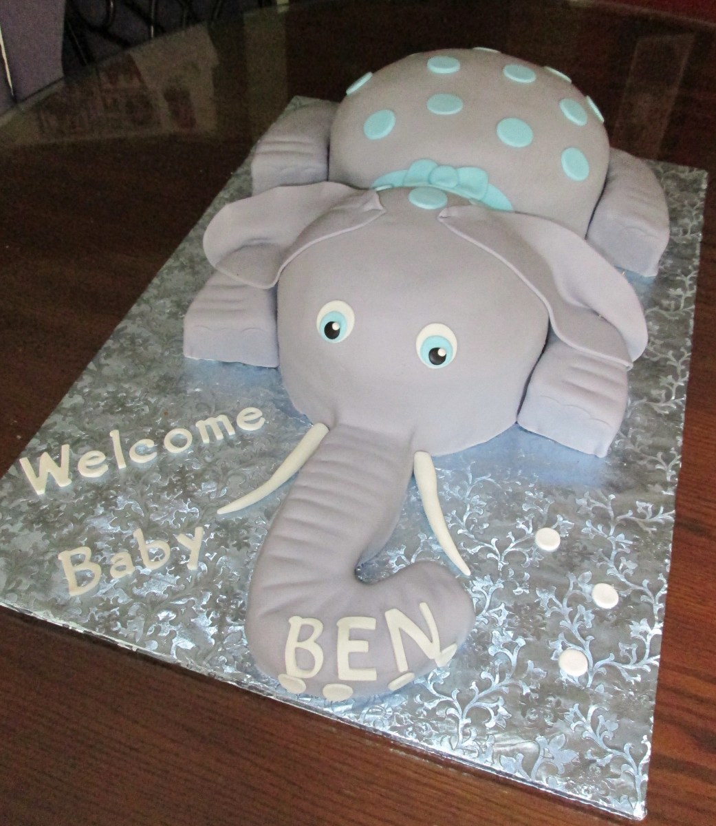 Elephant Themed Baby Shower Cake