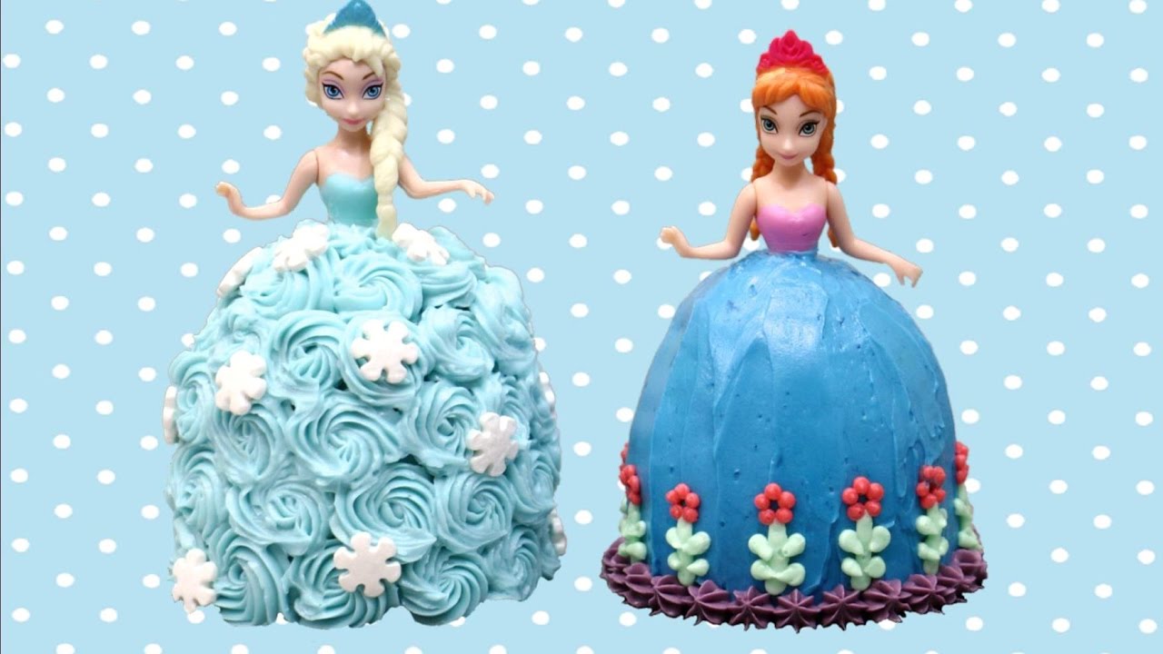 Frozen Anna and Elsa Doll Cakes