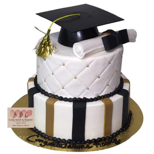 Gold Graduation Cake