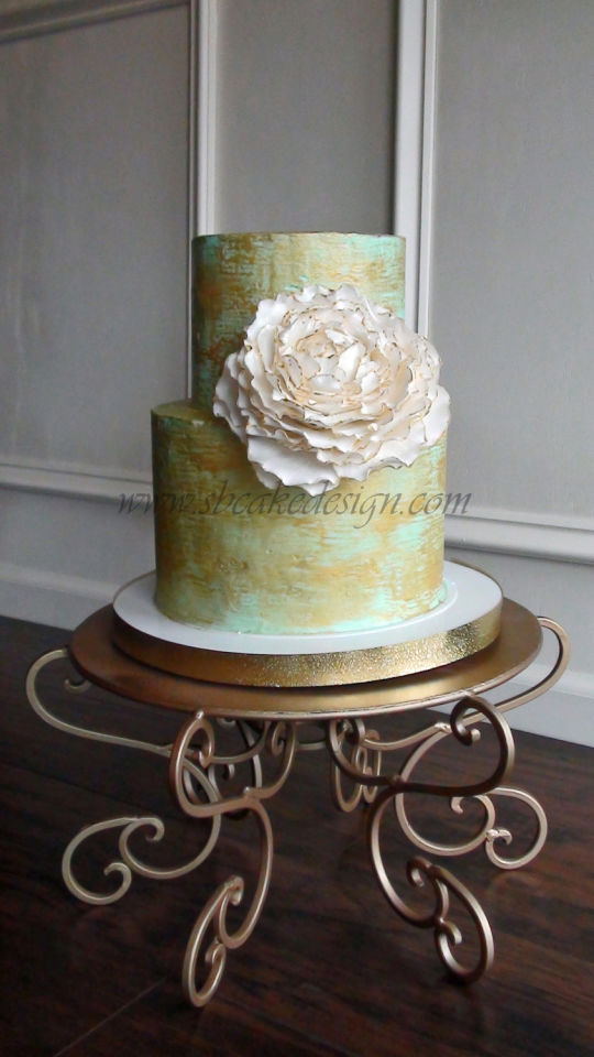 Gold Painted Buttercream Cake