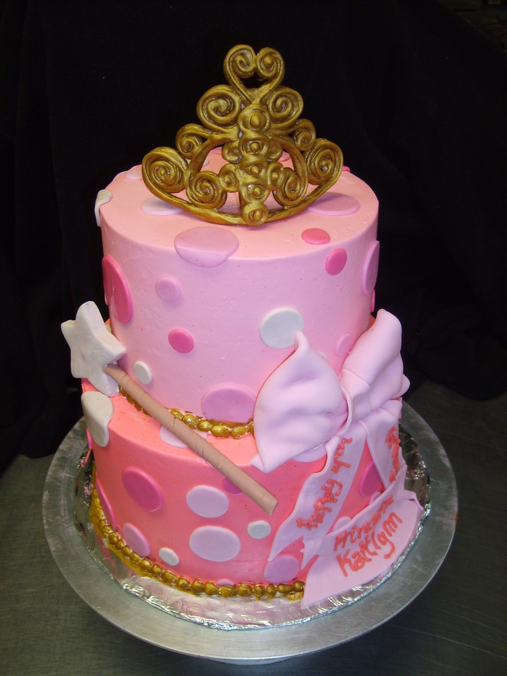 Gold with Princess Crown Cake