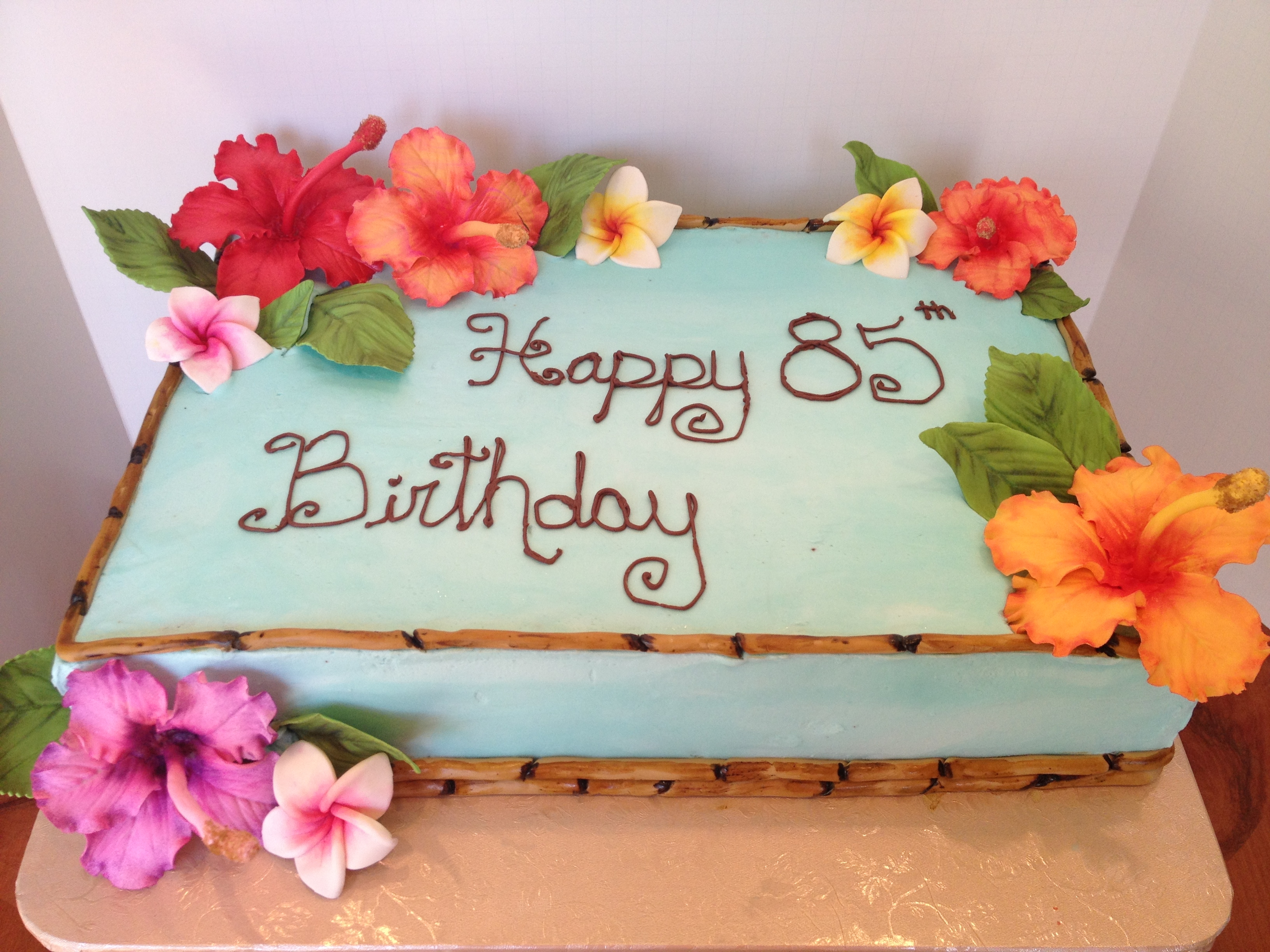 Hawaiian Flower Birthday Cake