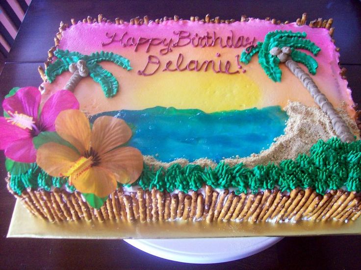 Hawaiian Luau Sheet Cake