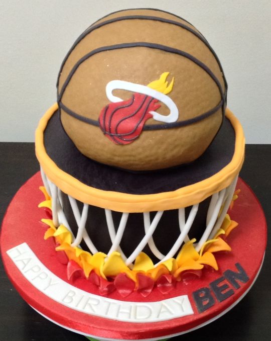 Heat Basketball Birthday Cake