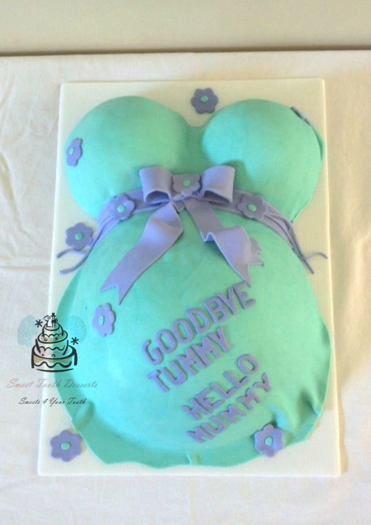 Lavender and Green Baby Shower Cake