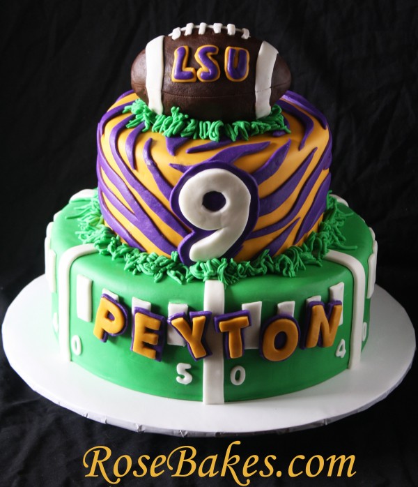 LSU Football Birthday Cake