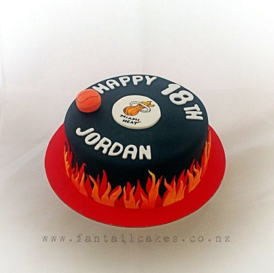 Miami Heat Basketball Cake