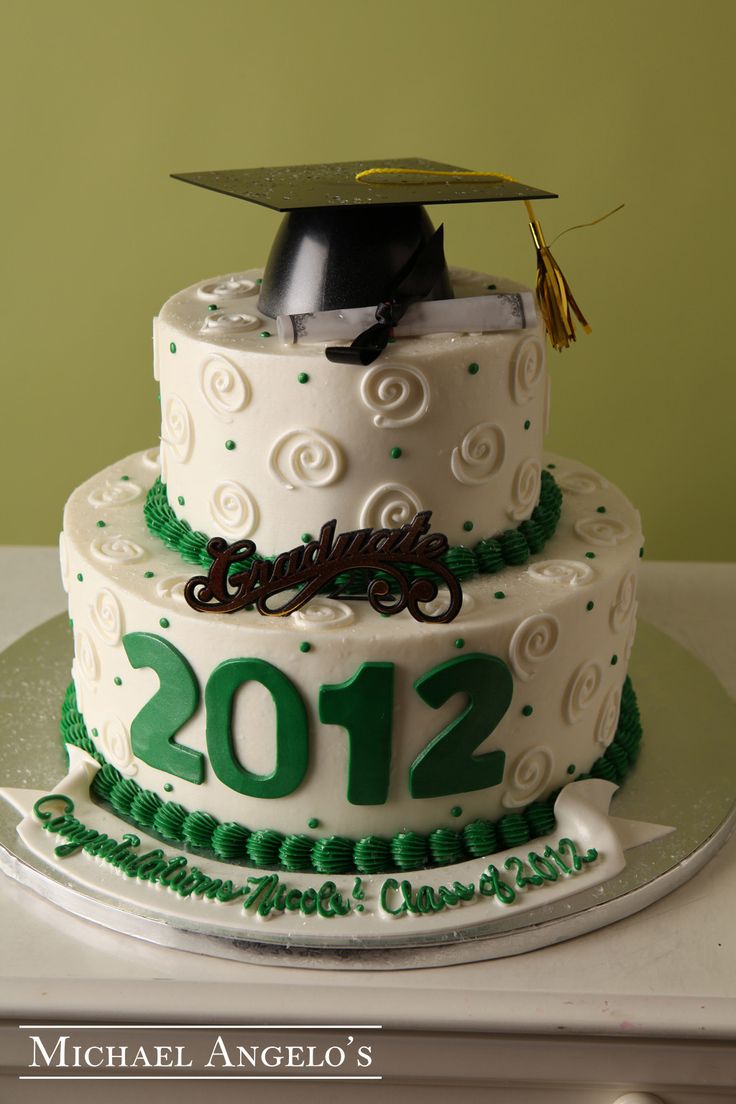 7 Photos of Two Tier Round Graduation Cakes