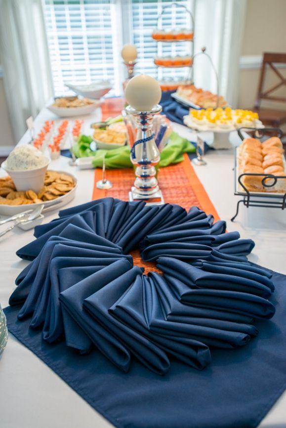 Navy Blue Orange Baby Shower