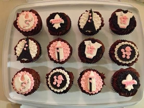 Paris Themed Baby Shower Cupcakes