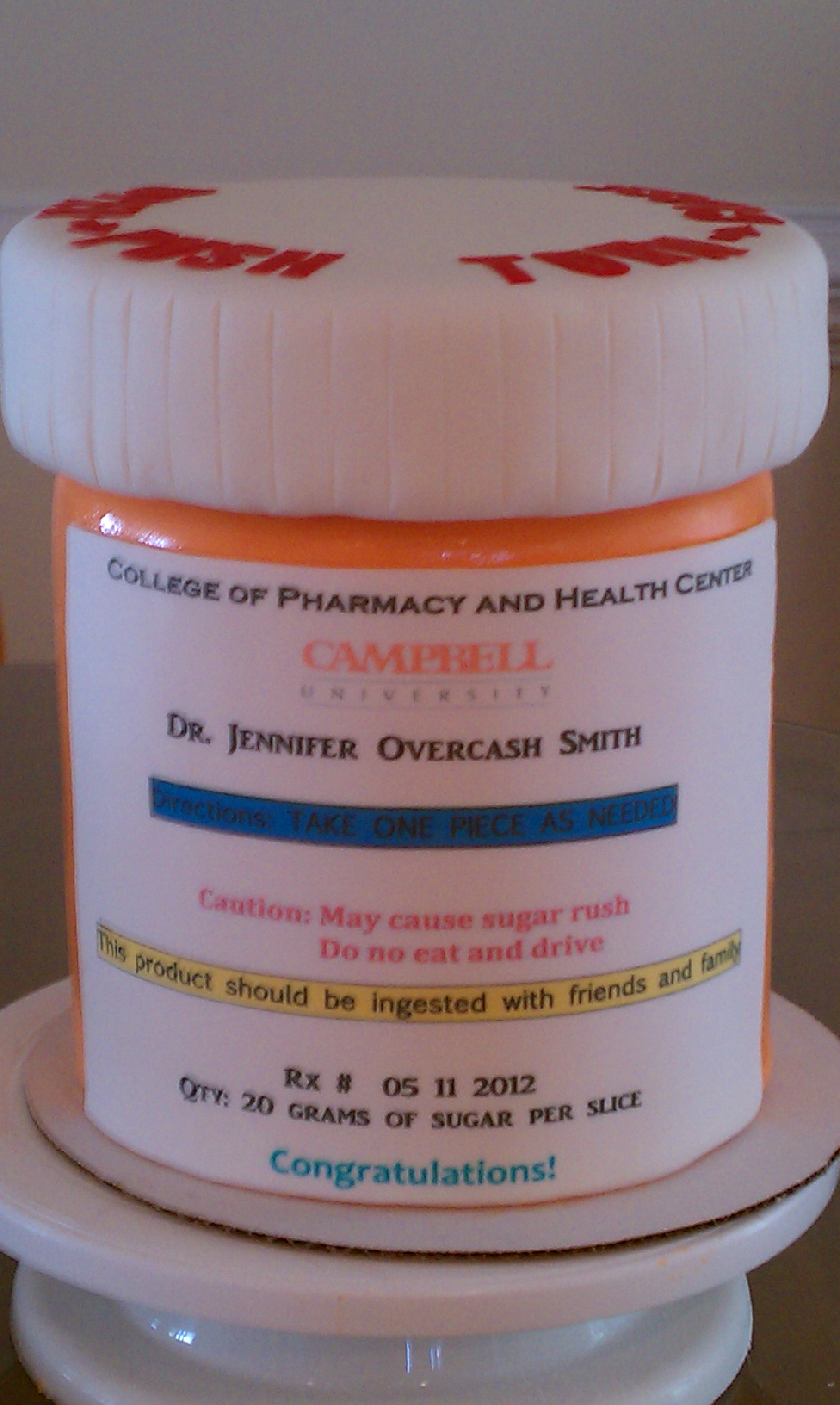 Pill Bottle Cake